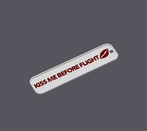 Kiss Before Flight Bag Charm – 3D Printable STL