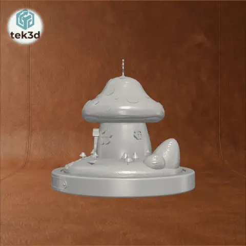 The Enchanted Mushroom: Smurf Village Diorama 3D Model