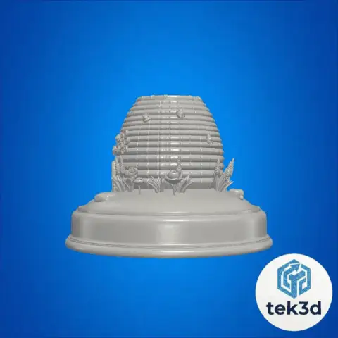 Nature's Haven: Bee Skep Diorama 3D Model