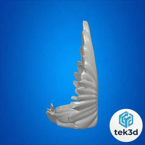 Angelic Glow: Winged Candle Holder 3D Model