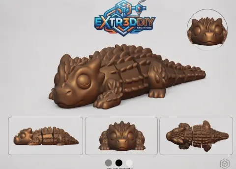 Dragon Flexy | Articulated 3D Printable Dragon | No Supports | Print-in-Place STL