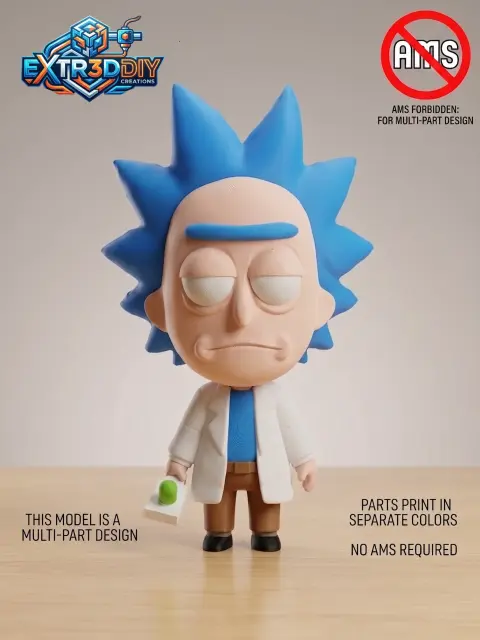 Rick Sanchez Fan Art / No AMS /Multipart Design
