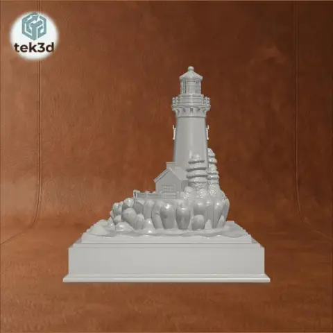 Coastal Beacon: Miniature Lighthouse 3D Model